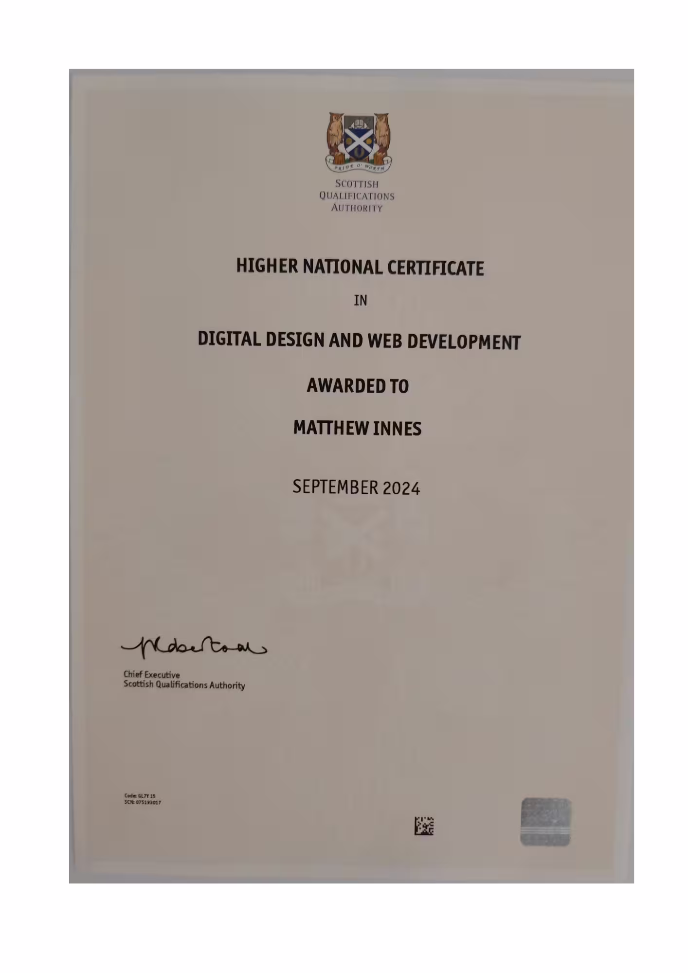 HNC Certificate - Higher National Certificate